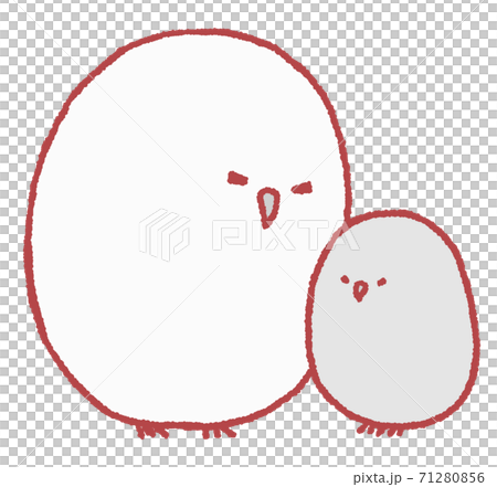 Parent and child of an owl with closed eyes (red) Parent and child of an owl with closed eyes (red) 71280856