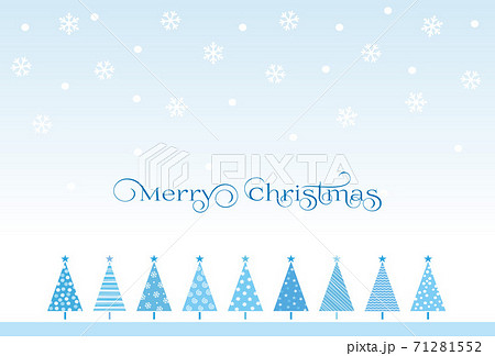 色々なパターンのおしゃれなクリスマスツリーのクリスマスカード 71281552