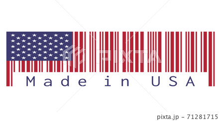 Barcode set the color of America flag, the red blue color and star on white background Barcode set the color of America flag, the red blue color and star on white background 71281715