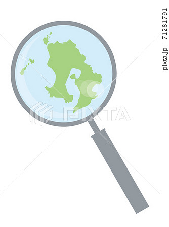 虫眼鏡ルーペ拡大鏡と鹿児島県の詳細地図九州地方|都道府県別地図のイラスト ベクターデータ 虫眼鏡ルーペ拡大鏡と鹿児島県の詳細地図九州地方|都道府県別地図のイラスト ベクターデータ 71281791