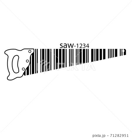 Barcode set the shape to the saw, concept of construction or industry. Barcode set the shape to the saw, concept of construction or industry. 71282951
