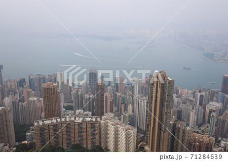 Cityscape of Hong Kong,  view from the Victoria peak. 30 Oct 2020 71284639