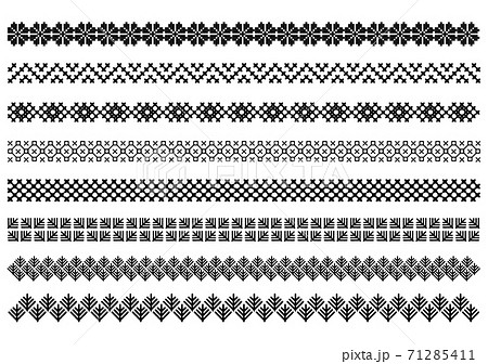 幾何学模様のラインセット 71285411