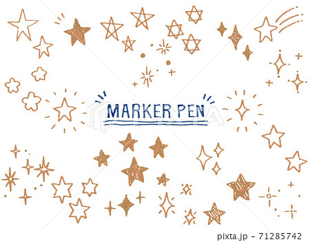 マーカーペン きらきら星のイラスト素材