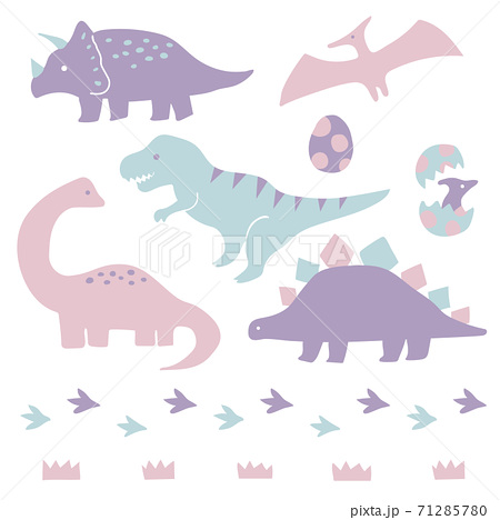 手書きのかわいい恐竜のイラスト ポップaのイラスト素材