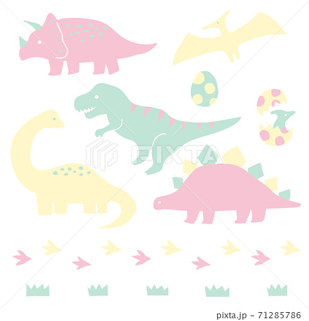 手書きのかわいい恐竜のイラスト ベビーのイラスト素材