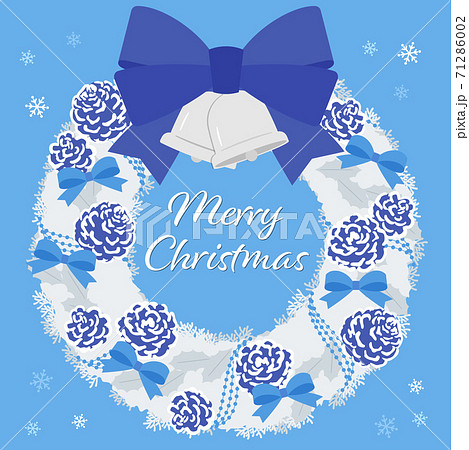 白いクリスマスリース／松ぼっくりの飾り 71286002