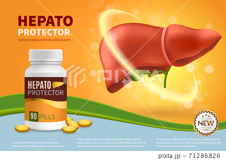 Hepatoprotector Realistic Composition Hepatoprotector Realistic Composition 71286826