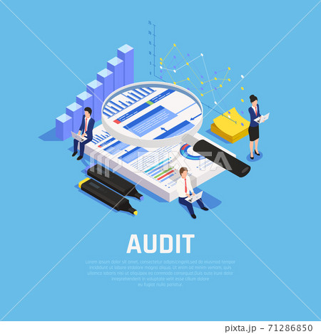 Audit Accounting Isometric Composition 71286850
