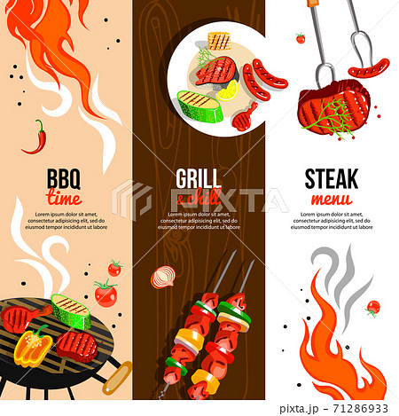 Barbecue Party 3 Vertical Banners Set 71286933