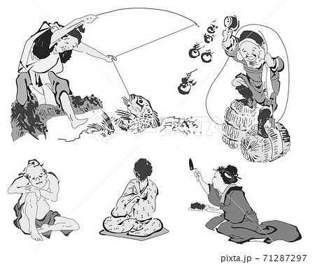 北斎漫画十七モノ のイラスト素材