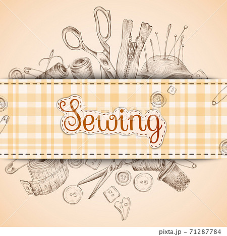 Sewing paper card 71287784