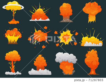 Retro Cartoon Explosion Icon Set 71287803