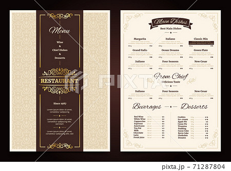 Restaurant Menu Vintage Design Restaurant Menu Vintage Design 71287804