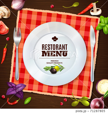 Restaurant Menu Realistic Composition  Backgroud Poster 71287805