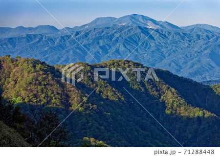 丹沢主脈縦走路から見る鍋割山稜と箱根の山並み 丹沢主脈縦走路から見る鍋割山稜と箱根の山並み 71288448