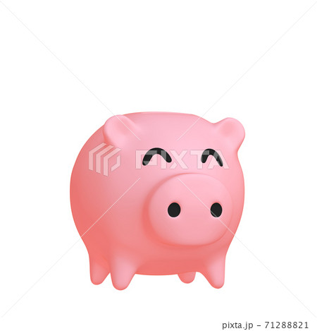 マネーのイラスト素材 豚の貯金箱 2 6 ニッコリ顔のイラスト素材 7121