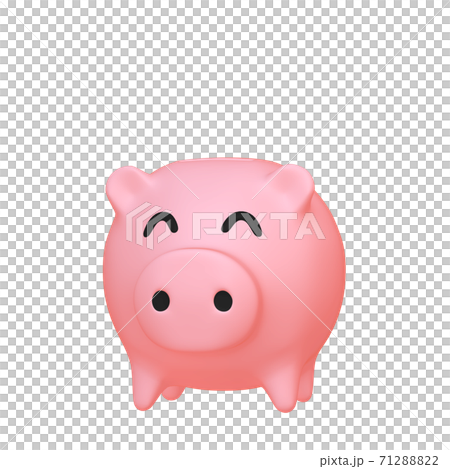 マネーのイラスト素材 豚の貯金箱 2 5 ニッコリ顔のイラスト素材 7128