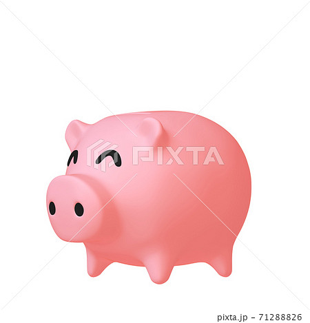 マネーのイラスト素材 豚の貯金箱 2 1 ニッコリ顔のイラスト素材 7126