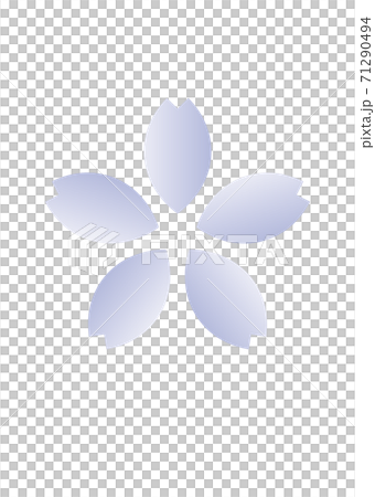 桜アイコン　イラスト　紫色　シンボル　シンプル　ブルー　空色　花吹雪　青　水色　新年　年賀状素材 71290494