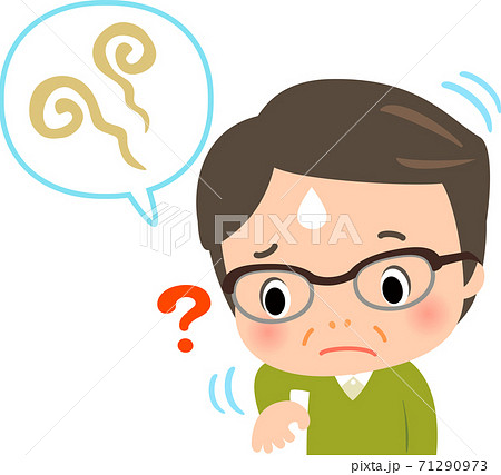 体臭を気にする中年男性 71290973