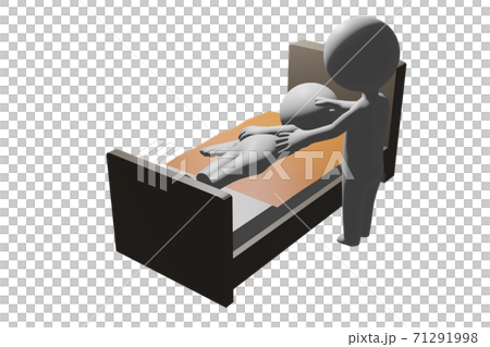 Nursing Care Using A Sliding Sheet Stock Illustration