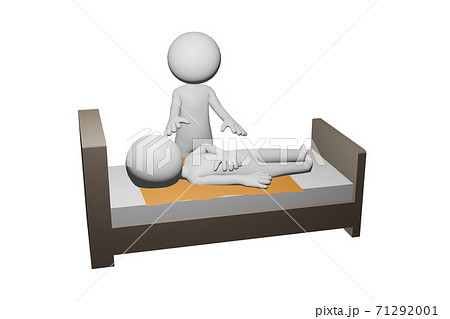 スライディングシートを用いた介護のイラスト素材