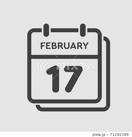 Icon day date 17 February, template calendar page Icon day date 17 February, template calendar page 71292389