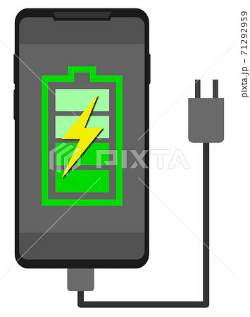 スマホを充電するイラスト スマホを充電するイラスト 71292959