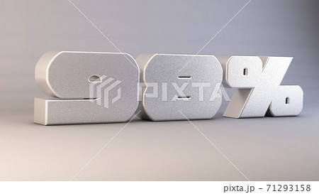 98 percent 3d metal text isolated on white, 3d render illustration 71293158