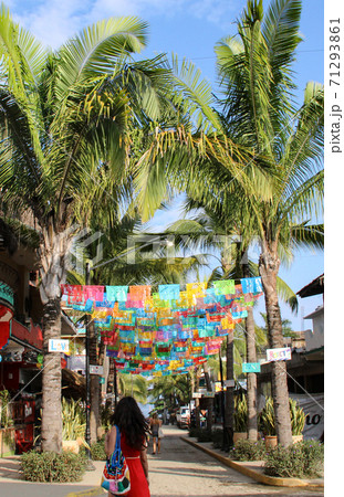 Colorful street of Sayulita, Nayarit, Mexico	 71293861