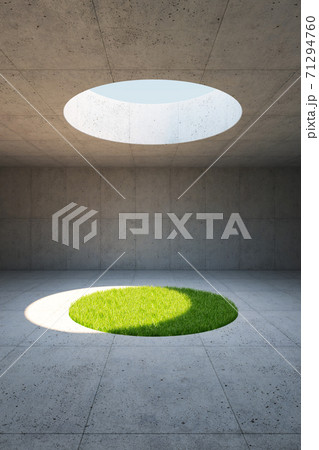 concrete space interior, 3d rendering 71294760
