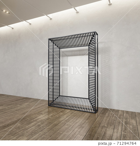 metal rack construction into the loft interior, 3d rendering 71294764