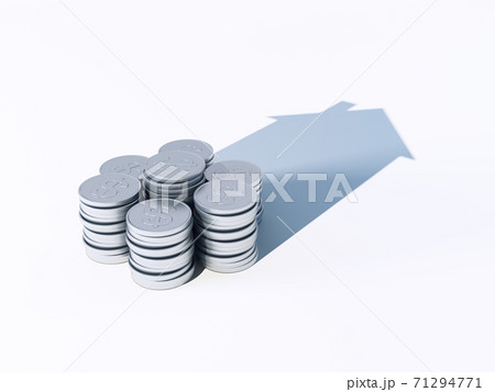growing stack of coins for finance and banking concept, 3d rendering 71294771