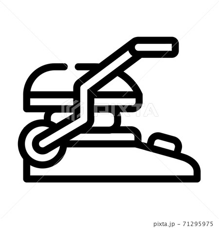 Electronic q Grill Line Icon Vector Illustrationのイラスト素材