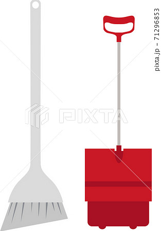 イラスト素材 掃除用具 ちりとり ほうき 掃くのイラスト素材