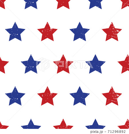 Blue red stars seamless vector background. Patriotic repeating pattern with stars grunge texture Blue red stars seamless vector background. Patriotic repeating pattern with stars grunge texture 71296892