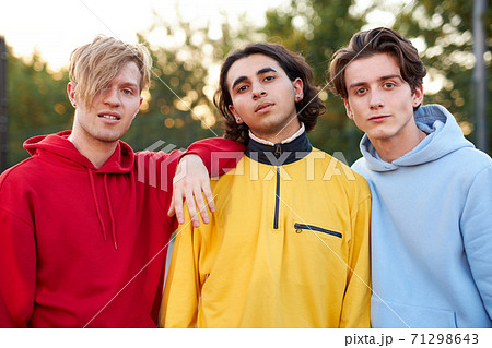 portrait of young stylish teenagers outdoors portrait of young stylish teenagers outdoors 71298643