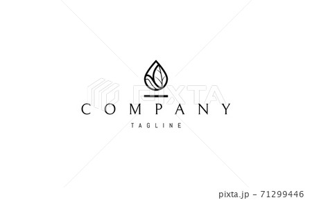 Vector logo on which an abstract image of a drop with a leaf inside. 71299446