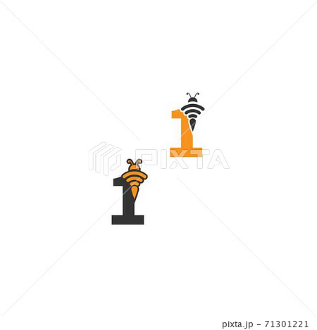 Number 2 bee icon creative design logo Number 2 bee icon creative design logo 71301221