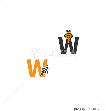 Letter W bee icon creative design logo Letter W bee icon creative design logo 71301230