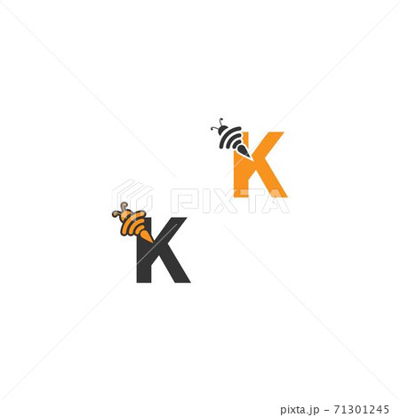 Letter K bee icon  creative design logo 71301245