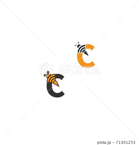 Letter C bee icon  creative design logo 71301253