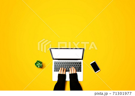 Person using a laptop computer 71301977
