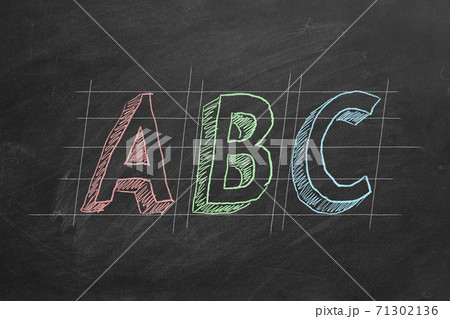ABC-the first letters of the English alphabet on blackboard ABC-the first letters of the English alphabet on blackboard 71302136