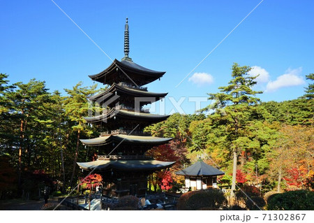 秋の福泉寺は紅葉が素晴らしい 五重塔 秋の福泉寺は紅葉が素晴らしい 五重塔 71302867