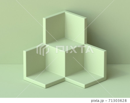 Abstract mock up cubes shelf 3D Abstract mock up cubes shelf 3D 71303628