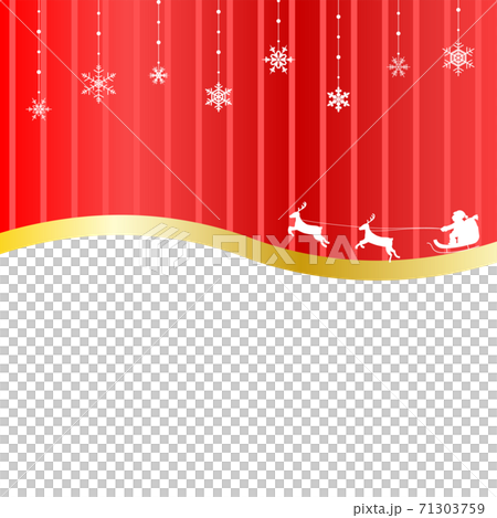 クリスマスの背景イラスト（雪の結晶・サンタクロース・トナカイ・そり） 71303759