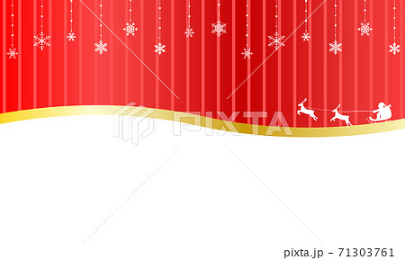 クリスマスの背景イラスト（雪の結晶・サンタクロース・トナカイ・そり） 71303761