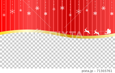 クリスマスの背景イラスト（雪の結晶・サンタクロース・トナカイ・そり） 71303761